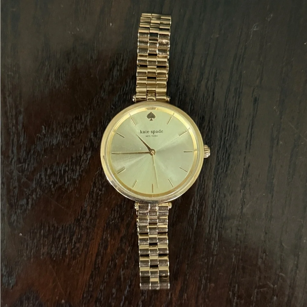 kate spade Gold-Tone Women's Round Bracelet Watch
